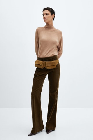 Pull-over maille fine col roulé - Marron