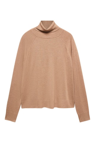 Pull-over maille fine col roulé - Marron