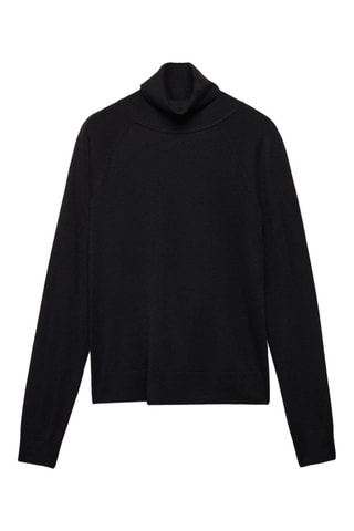 Pull-over maille fine col roulé - Noir