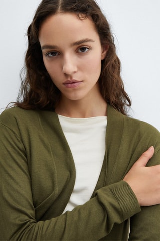 Cardigan maille fine - Kaki