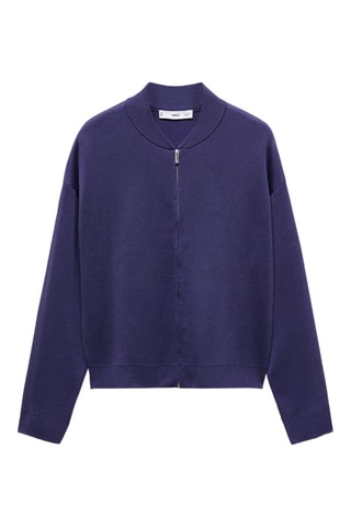 Cardigan maille fermeture éclair - Bleu marine
