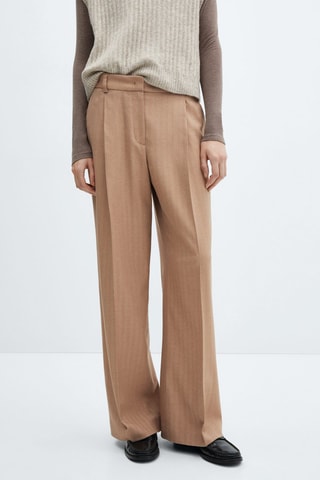 Pantalon à fines rayures - Beige