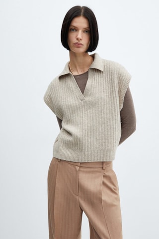 Pantalon à fines rayures - Beige