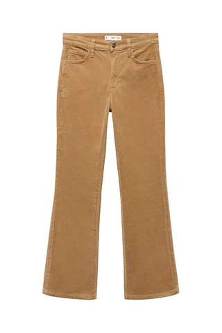 Pantalon flare crop velours câtelé - Marron
