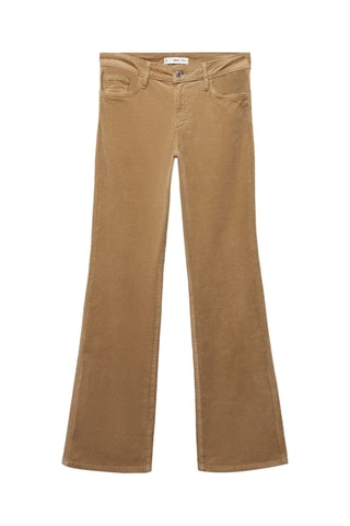 Pantalon flare taille normale velours câtelé - Marron
