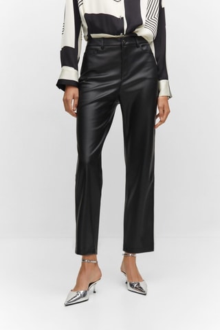 Pantalon droit similicuir - Noir