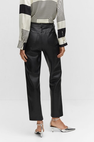 Pantalon droit similicuir - Noir