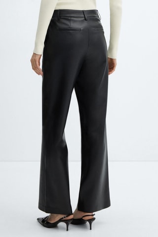 Pantalon taille haute similicuir - Noir