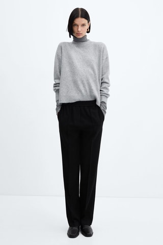 Pantalon droit taille élastique - Noir