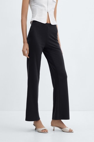 Pantalon maille taille haute - Noir
