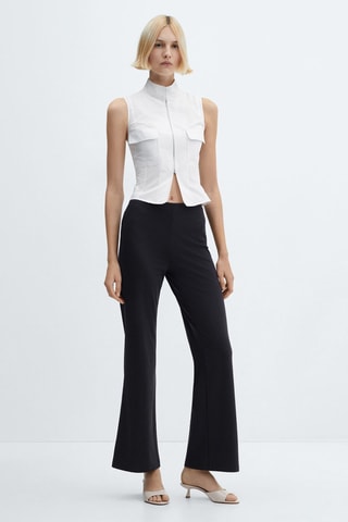 Pantalon maille taille haute - Noir
