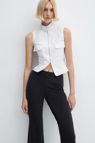 Pantalon maille taille haute - Noir