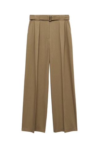 Pantalon droit avec ceinture - Kaki