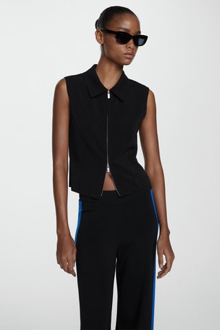 Pantalon maille coton lin - Noir