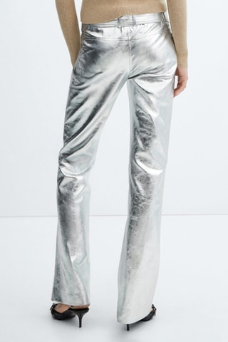 Pantalon métallisé ceinture - Argenté