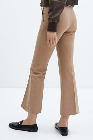 Pantalon évasé crop - Marron
