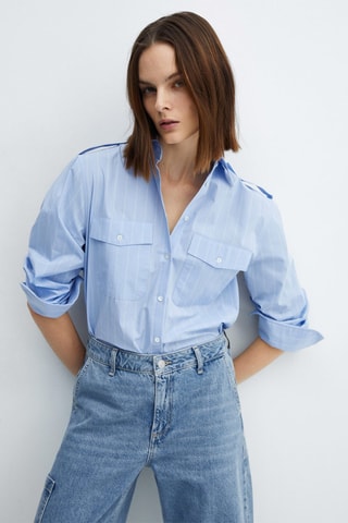 Jean loose cargo poches - Bleu