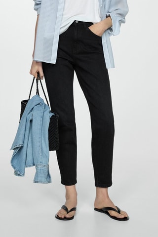 Jean Newmom confort taille haute - Denim Noir