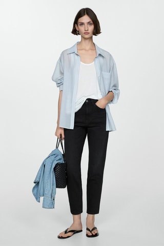 Jean Newmom confort taille haute - Denim Noir