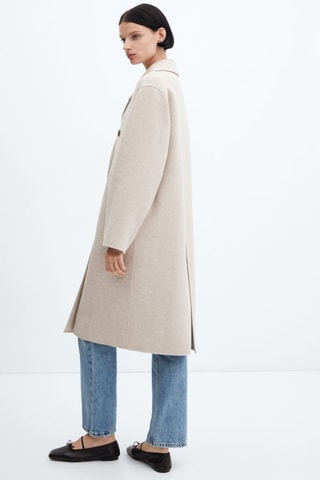 Manteau laine fait main oversize - Gris clair