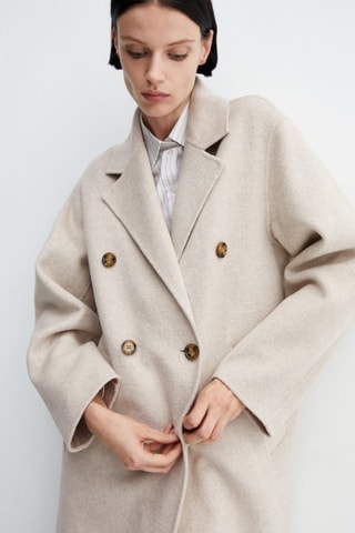 Manteau laine fait main oversize - Gris clair