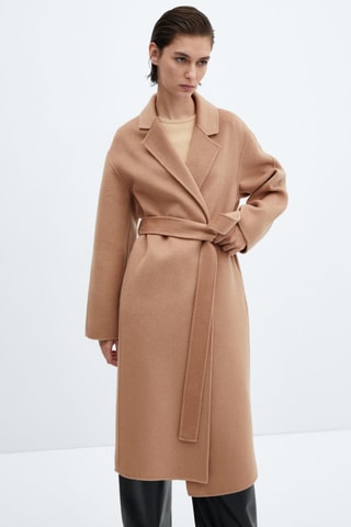 Manteau fait main avec ceinture - Marron
