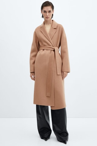 Manteau fait main avec ceinture - Marron