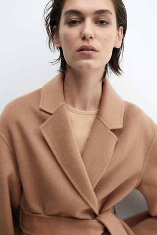 Manteau fait main avec ceinture - Marron