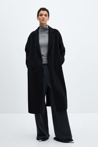 Manteau fait main avec ceinture - Noir