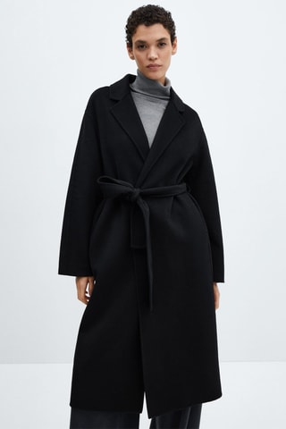 Manteau fait main avec ceinture - Noir