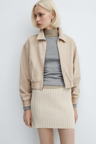 Veste bomber en jean - Sable