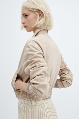 Veste bomber en jean - Sable