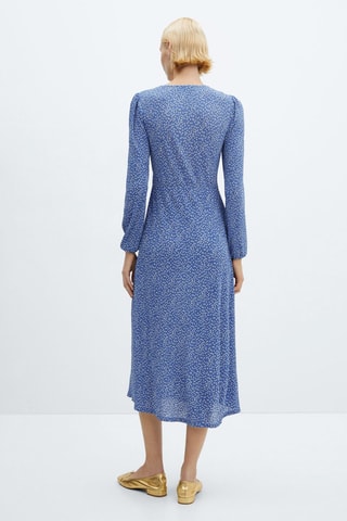 Robe imprimée à nœud - Bleu