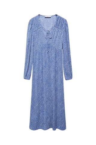 Robe imprimée à nœud - Bleu