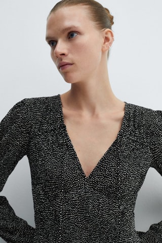 Robe imprimée à nœud - Noir