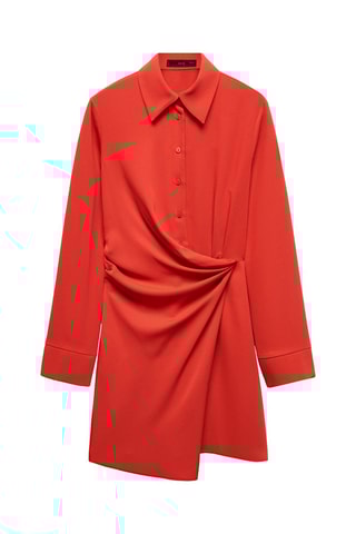 Robe cache-cœur drapée - Rouge