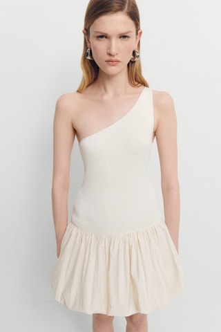 Robe courte à ourlet bouffant - Brut