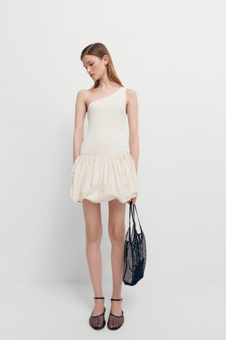 Robe courte à ourlet bouffant - Brut