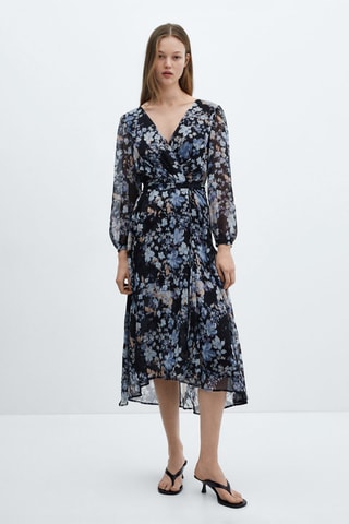 Robe fluide à imprimé floral - Noir