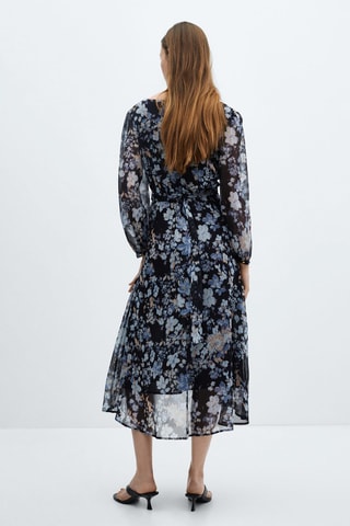 Robe fluide à imprimé floral - Noir