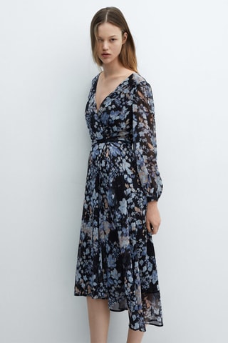Robe fluide à imprimé floral - Noir