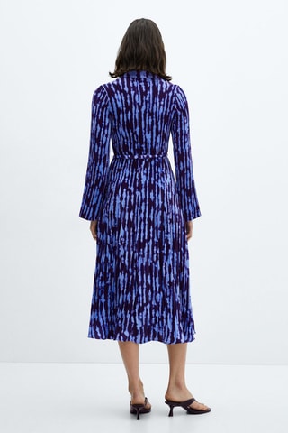 Robe chemisier ceinture - Bleu