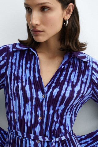 Robe chemisier ceinture - Bleu