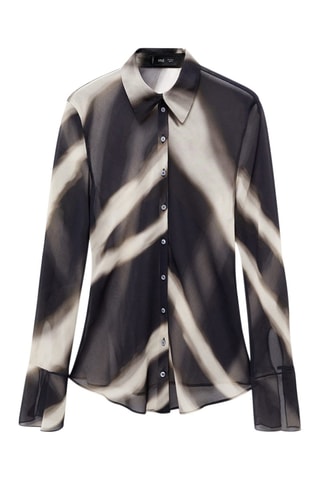 Chemise imprimée semi-transparente - Noir