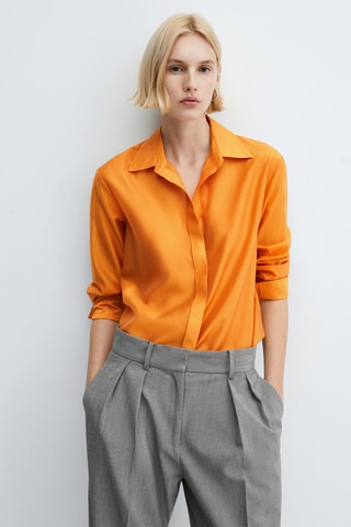 Chemise boutons dissimulés - Orange