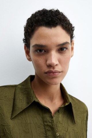 Chemise texturée satinée - Vert