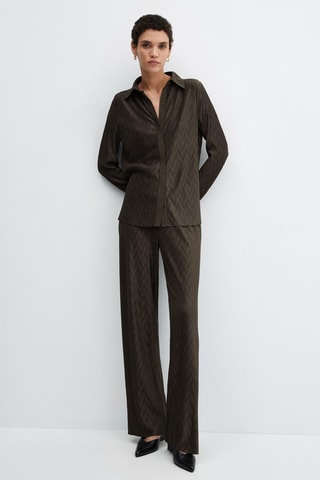 Chemise texturée boutons - Kaki