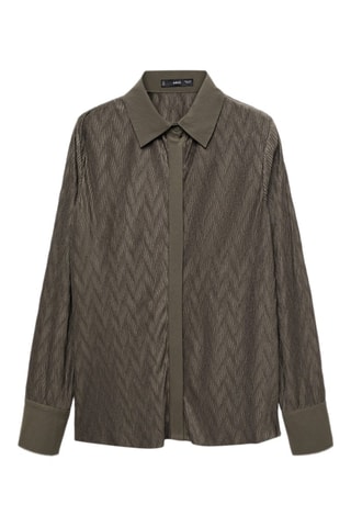 Chemise texturée boutons - Kaki