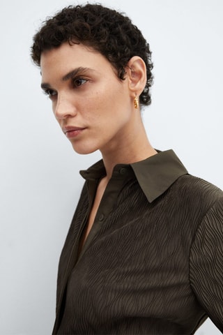 Chemise texturée boutons - Kaki
