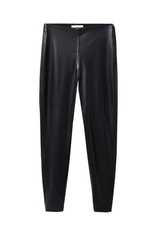 Legging similicuir ouvertures - Noir